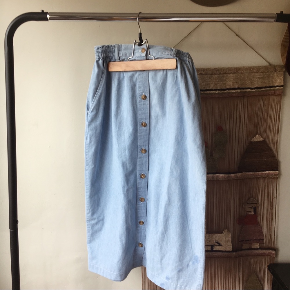 SOLD: Vintage denim midi skirt